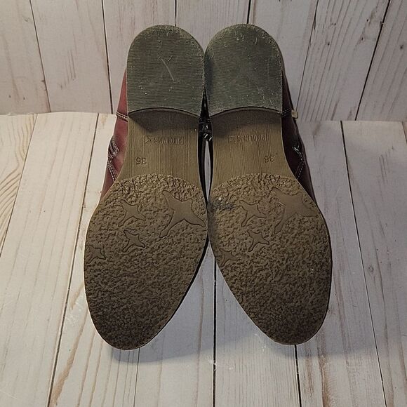 Pikolinos Royal NAW4D-8908 Garnet Leather Ankle Booties Boots sz 36 - Picture 9 of 12